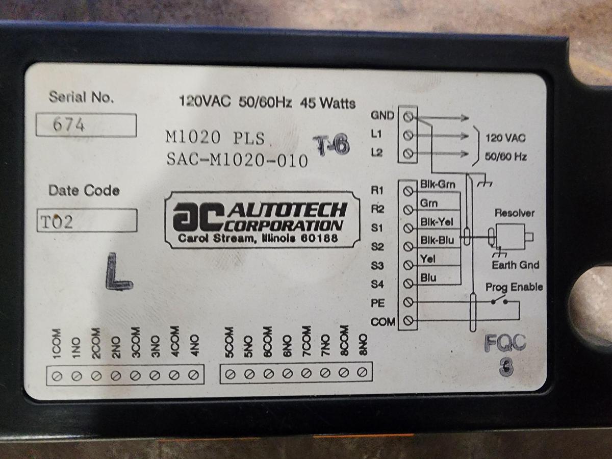 Used Autotech Corporation SAC-M1020-010 M1020 PLS