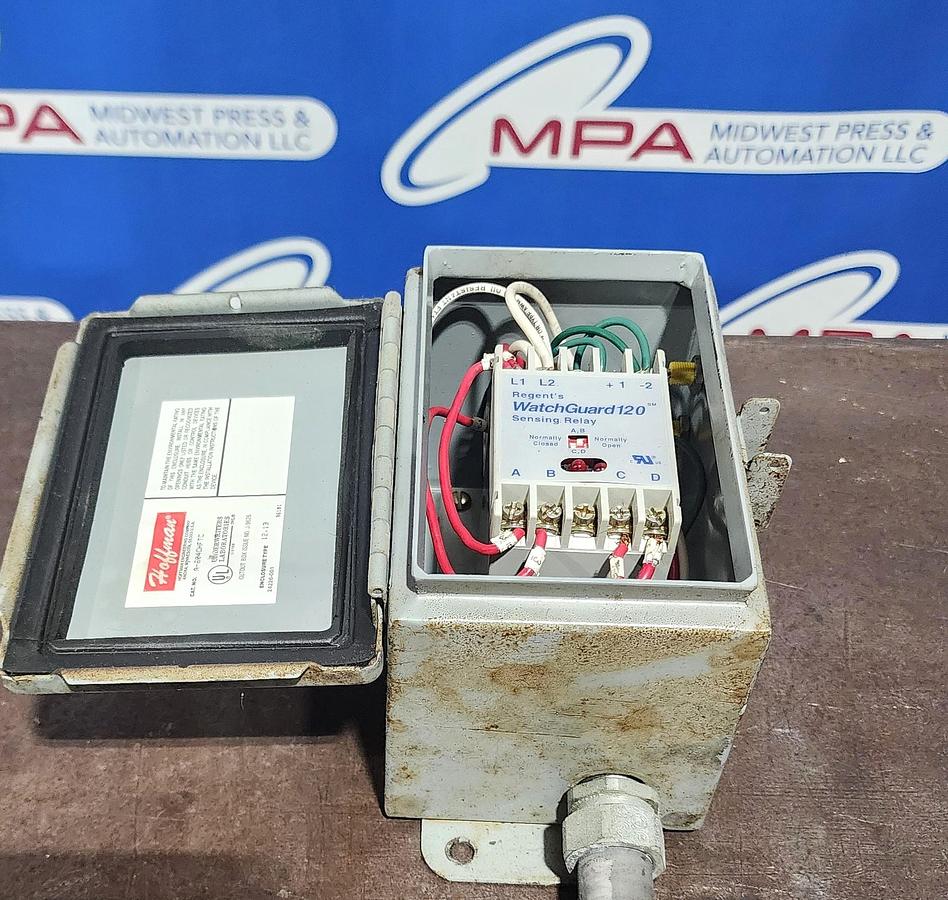 Used Regent WatchGuard120 Sensing Relay with A-604CHFTC Hoffman Enclosure