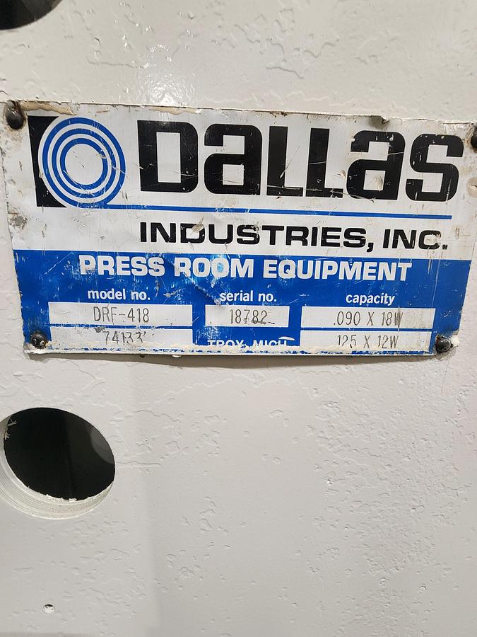 Used 1994 18" WIDE x 12,000 LB DALLAS FEED LINE