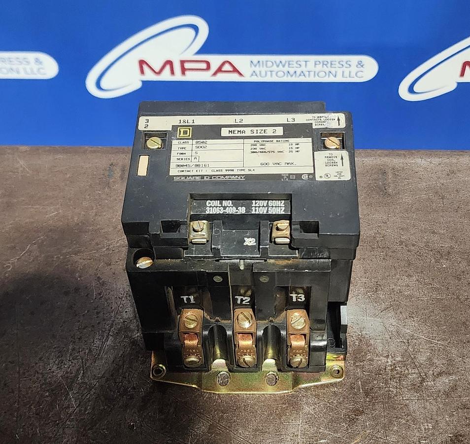 Used Square D Class 8502 Type: SDO2 8502-SDO2 Nema Size 2 Contactor SD02