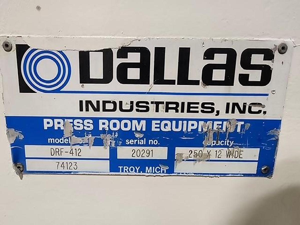 Used 12" DALLAS MODEL DRF-412 CABINET STYLE FEEDER