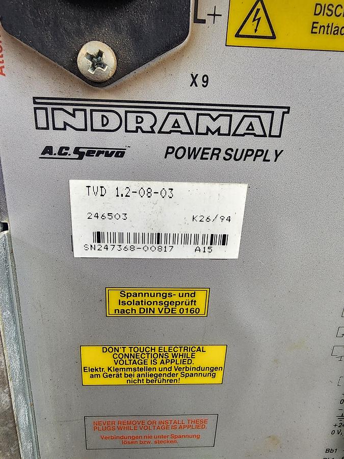 Used Indramat TVD 1.2-08-03 AC Servo Power Supply