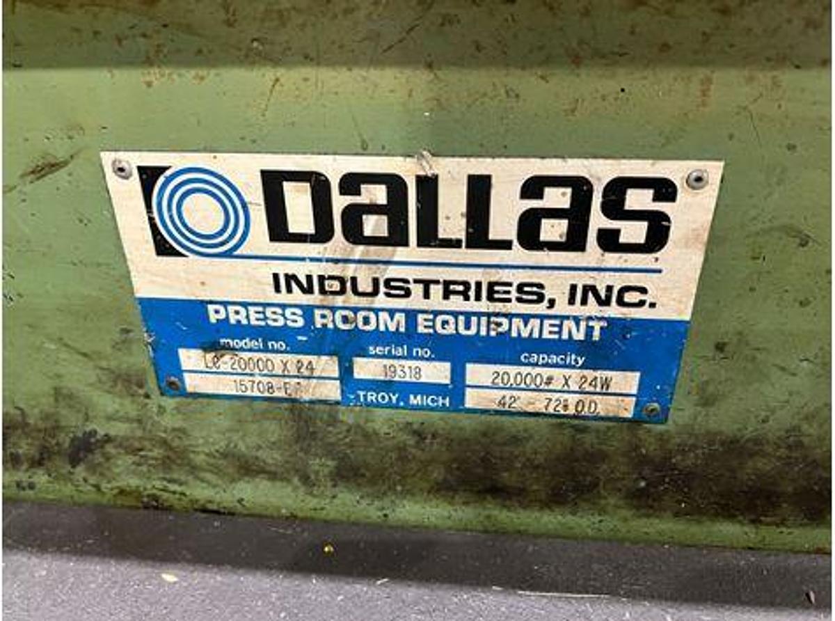 Used 20,000 LB x 24" x 1.65" DALLAS SERVO FEED LINE