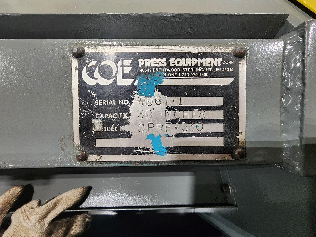 Used 30" x 8,000 LB COE FEED LINE