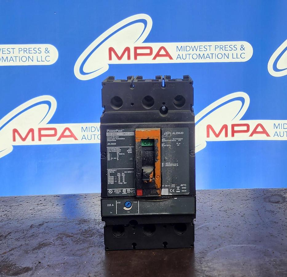 Used Square D JDL36225 PowerPact Circuit Breaker JD 250