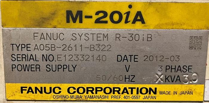 Used 2012 FANUC MODEL M-20iA ROBOT CELL