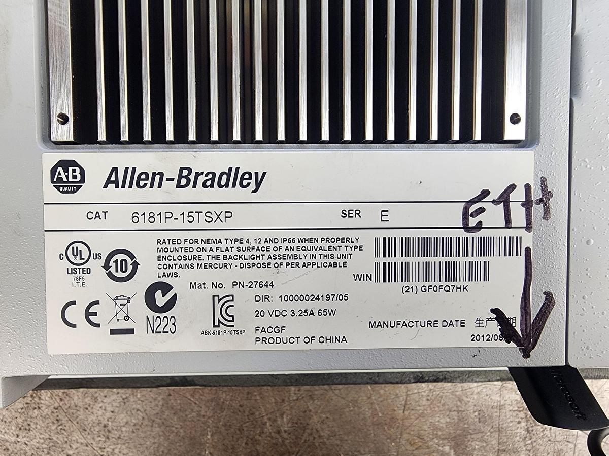 Used Allen-Bradley 6181P-15TSXP 1500P