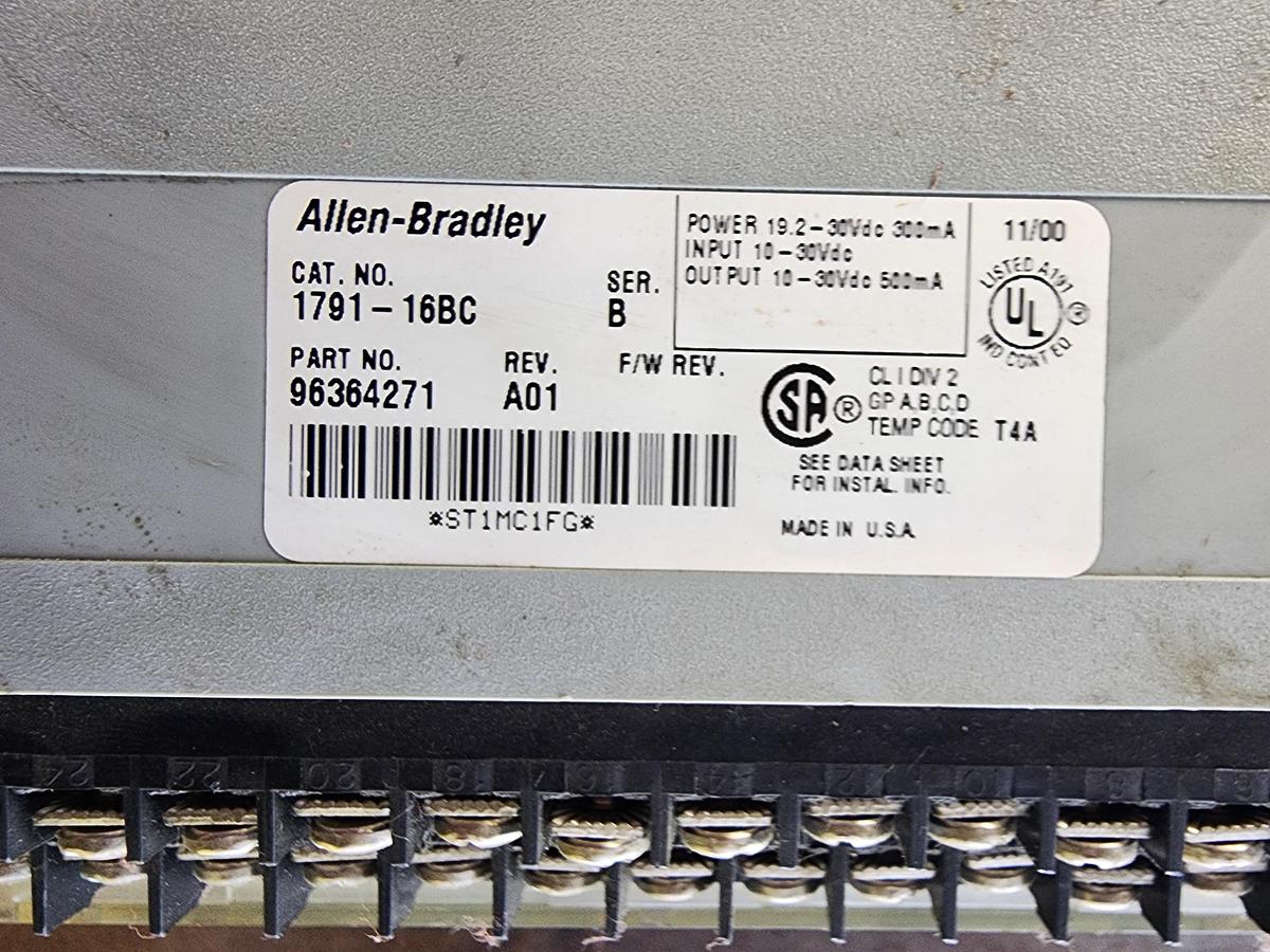 Used Allen-Bradley 1791-16BC 24 VDC IN/OUT I/O Module