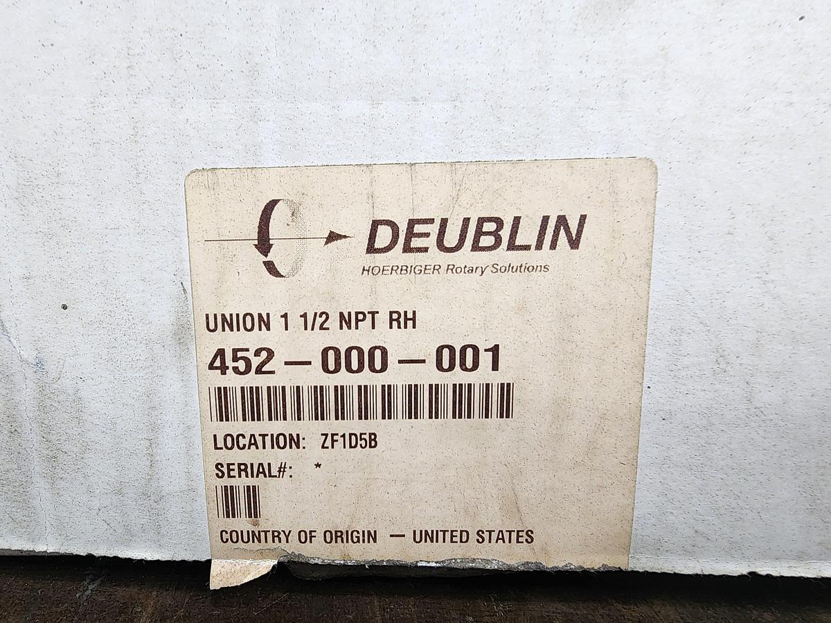 Deublin 452-000-001 Union 1 1/2 NPT Rotary Union