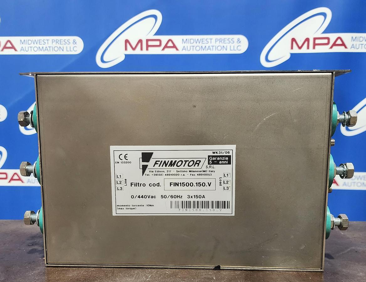Used Finmotor FIN1500.150.V 0/440VAC 50/60Hz 3x150A 3 Phase Line Filter