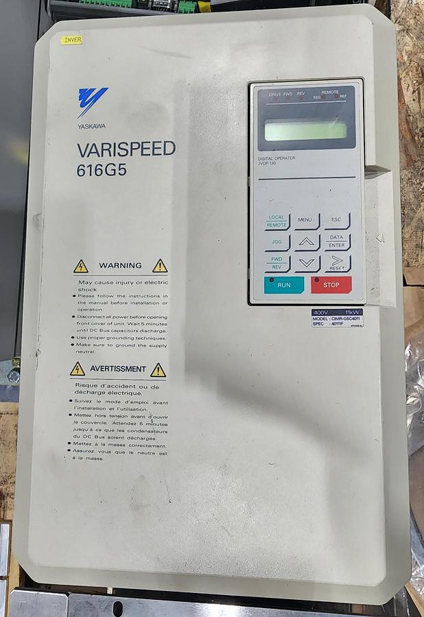 Used Yaskawa CIMR-G5C4011 3 PH 380/460 V 21 KVA 616G5 Varispeed