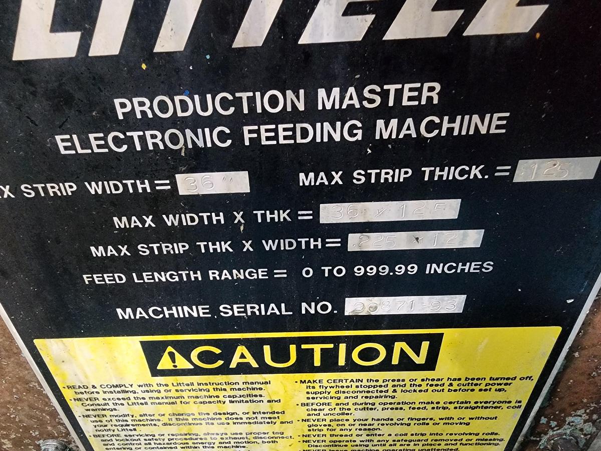 Used 36" x .225 x 10,000 LB LITTELL FEED LINE