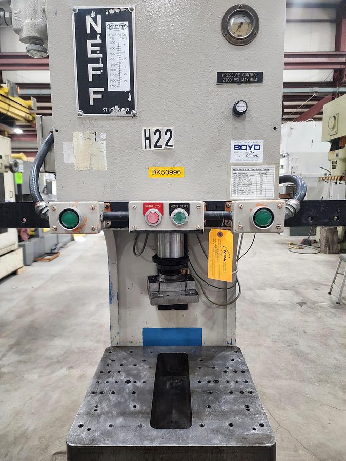 Used 1990 25 TON NEFF HYDRAULIC GAP FRAME PRESS