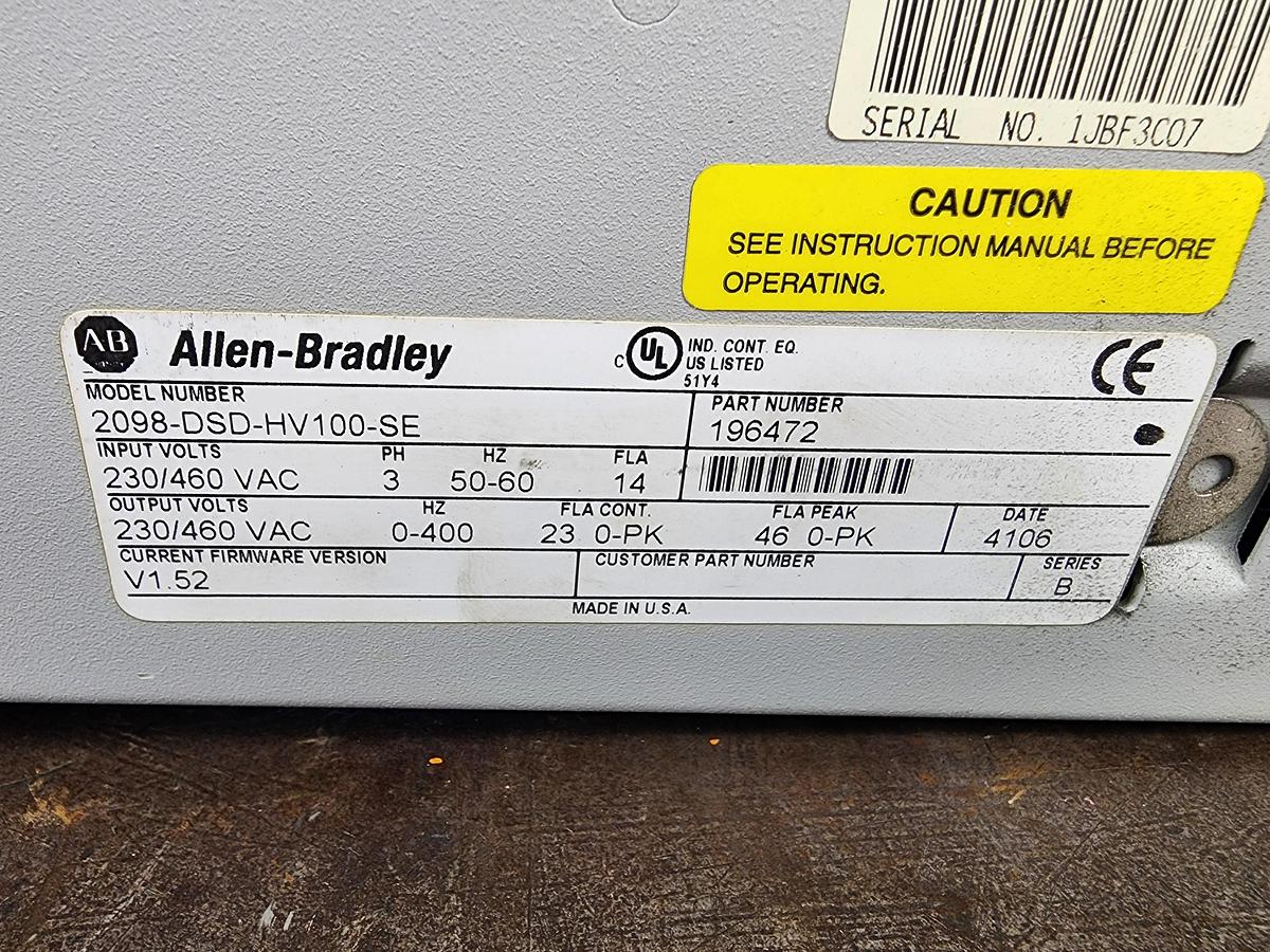 Used Allen-Bradley 2098-DSD-HV100-SE Ultra 3000