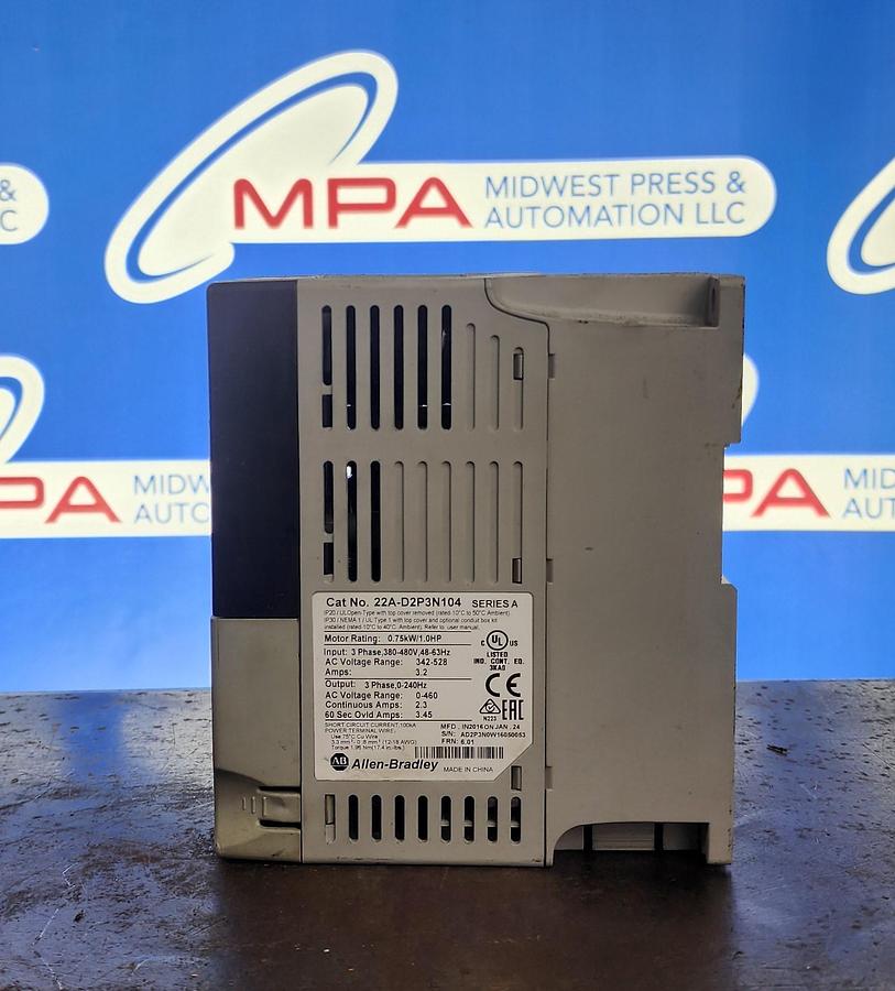 Used Allen-Bradley 22A-D2P3N104 Powerflex 4