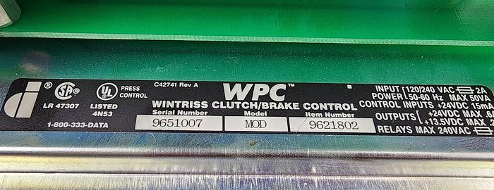 Used Wintriss 9621802 WPC II Control Board and Power Supply D42523