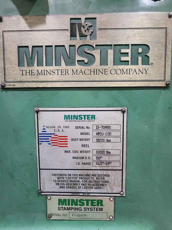 Used 20" x .250" MINSTER FEED LINE