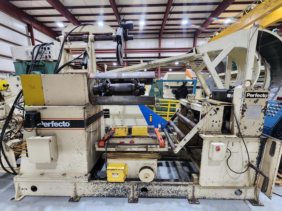 Used 15,000 LB x 30" WIDE PERFECTO COMPLETE COIL FEED LINE
