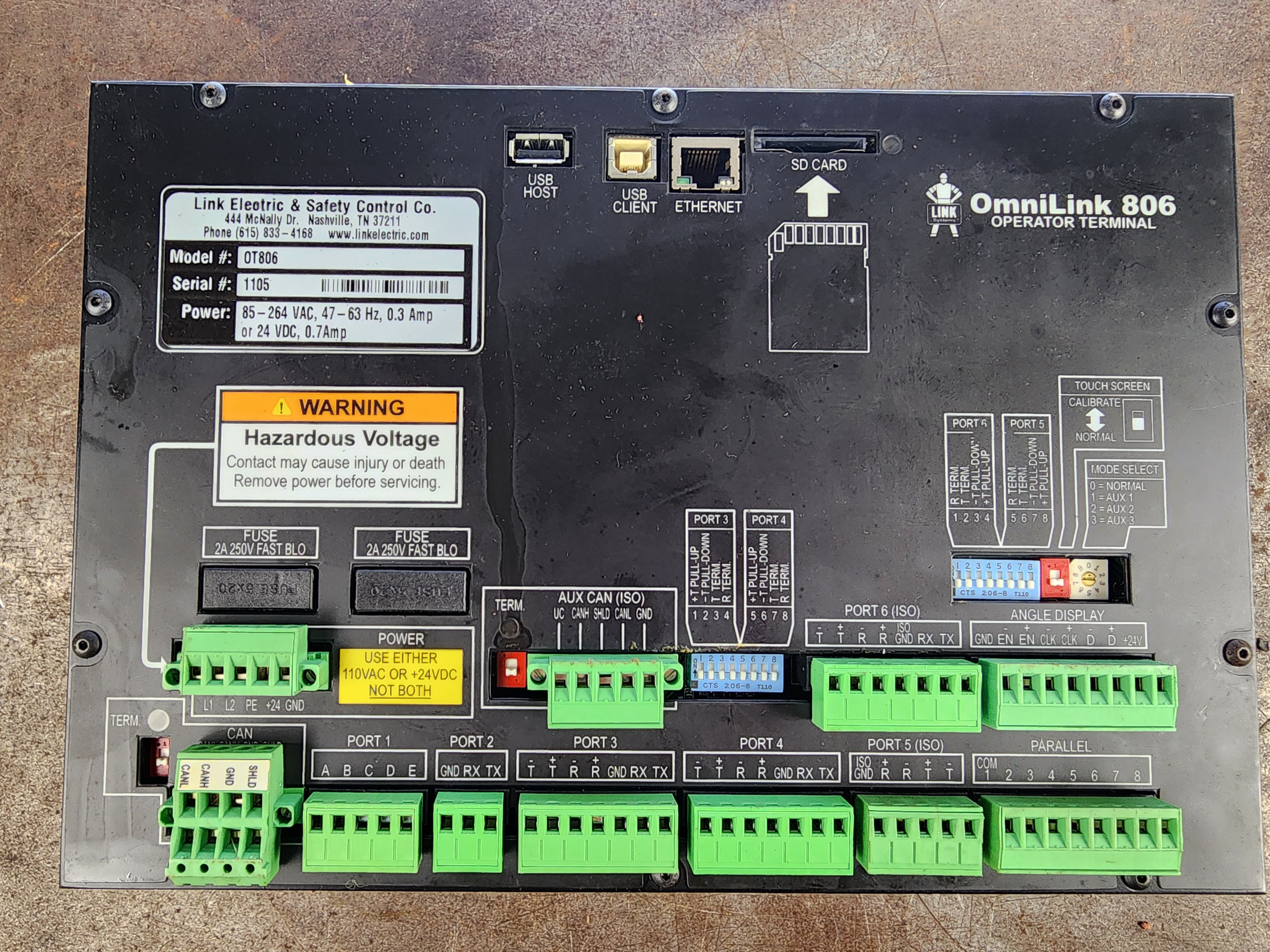 Used Link Electric OT-806 Omnilinnk 806 Operator Terminal