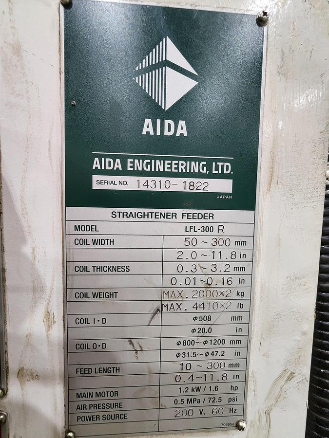 Used AIDA MODEL LFL-300R STRAIGHTENER FEEDER