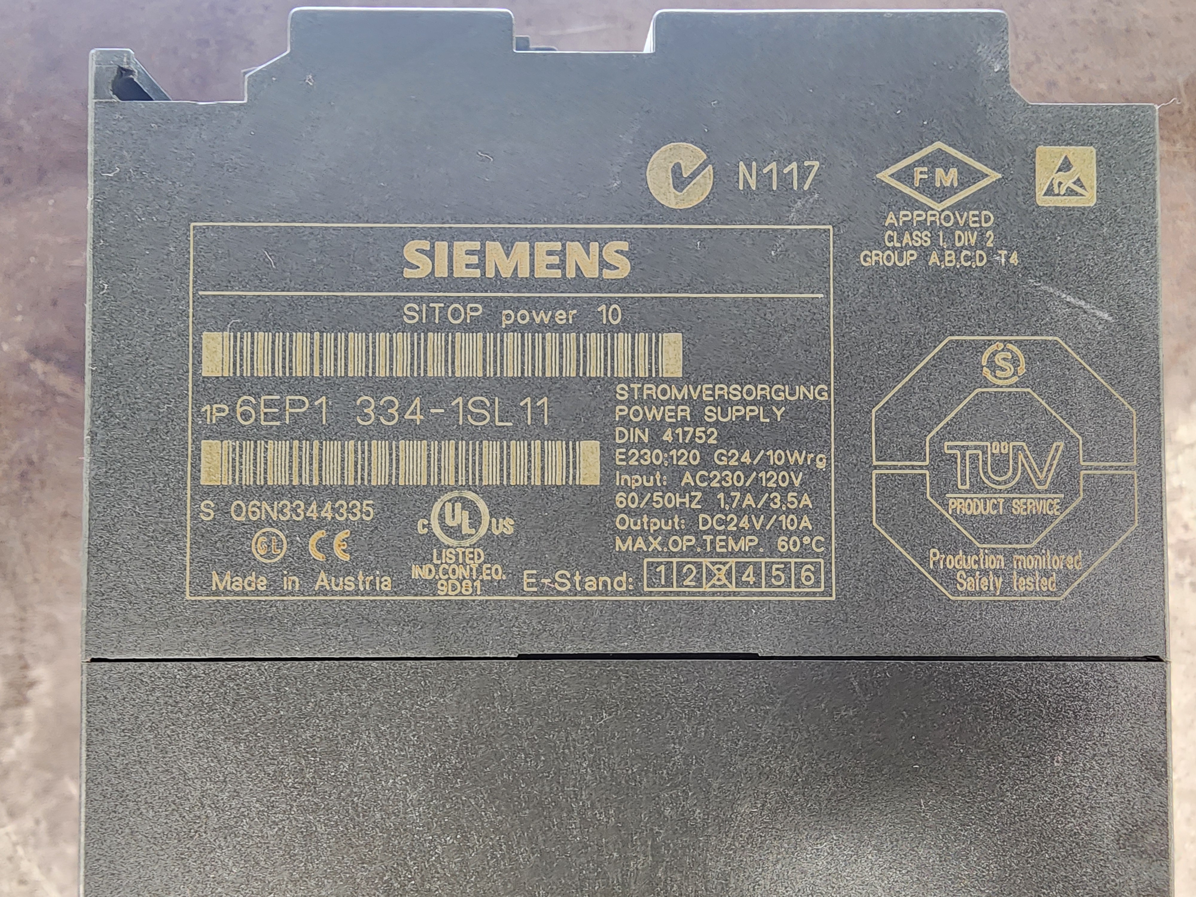 Used Siemens 6EP1 334-1SL11 Sitop Power 10