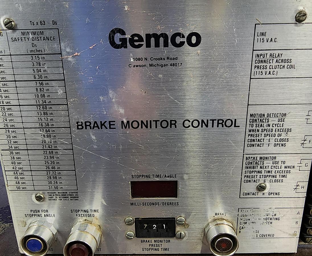 Used Gemco Brake Monitor Control