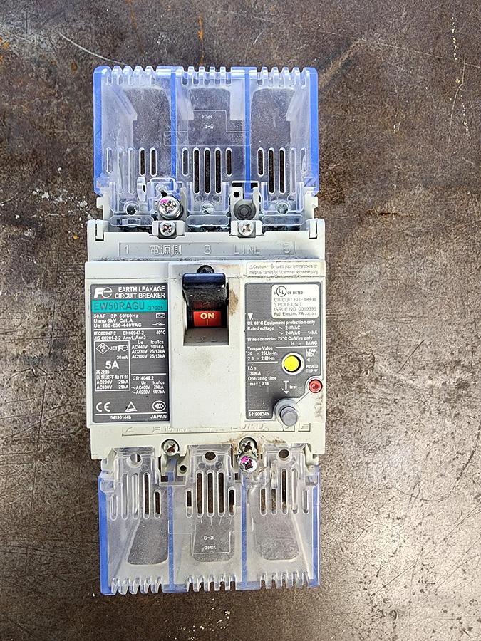 Used Fuji Electric EW50RAGU-3P005 Breaker