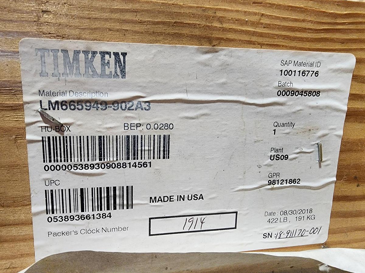 Timken Tapered Roller Bearings LM665949-902A3