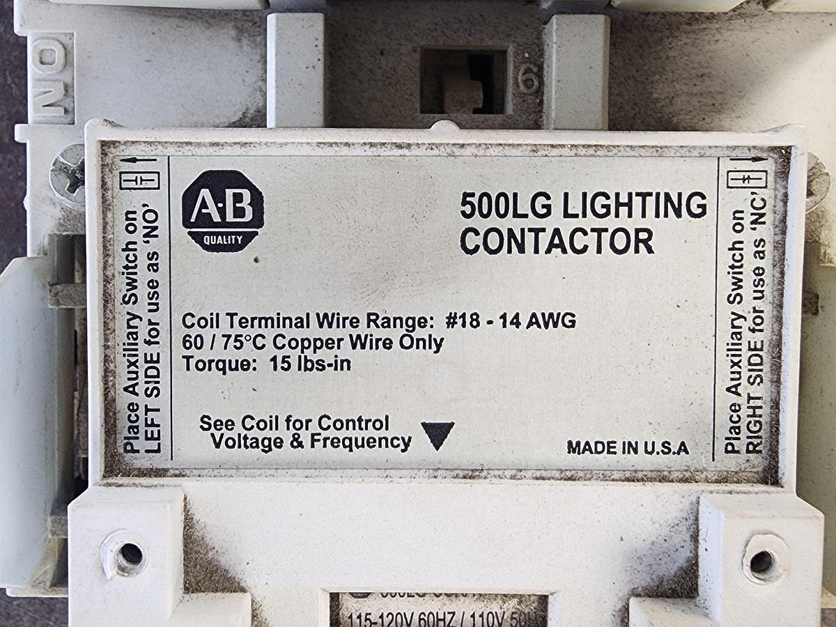 Used Allen-Bradley 500LG-400A1-E Lighting Contactor 500LG-2PCK
