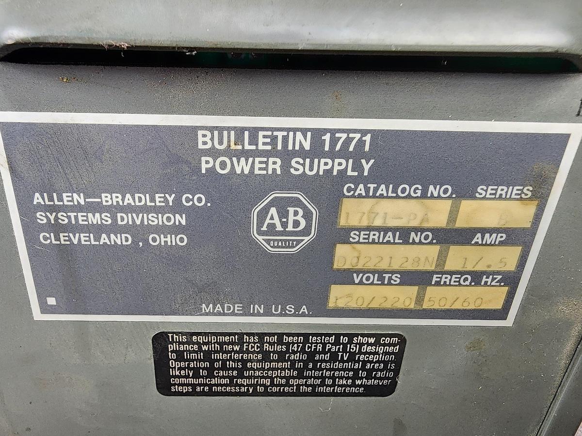 Used Allen-Bradley 1771-PA Bulletin 1771 Power Supply