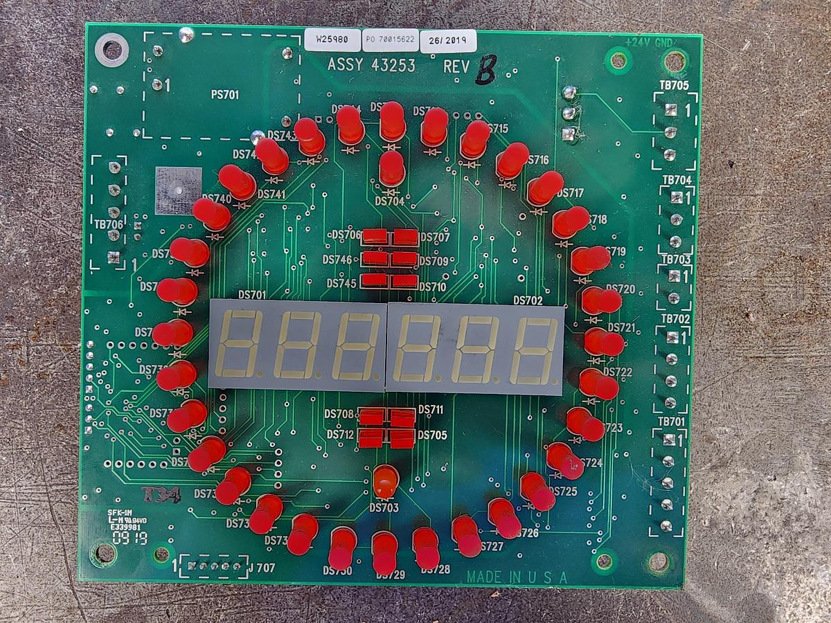 Used Wintriss DA70375P WPC 2000 Clock/Counter Display Board 