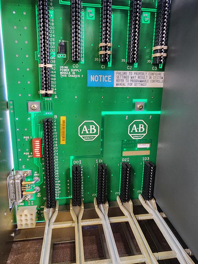 Used Allen-Bradley 1771-A4B 16 Slot I/O Chassis w modules 1771-P7 Power Supply