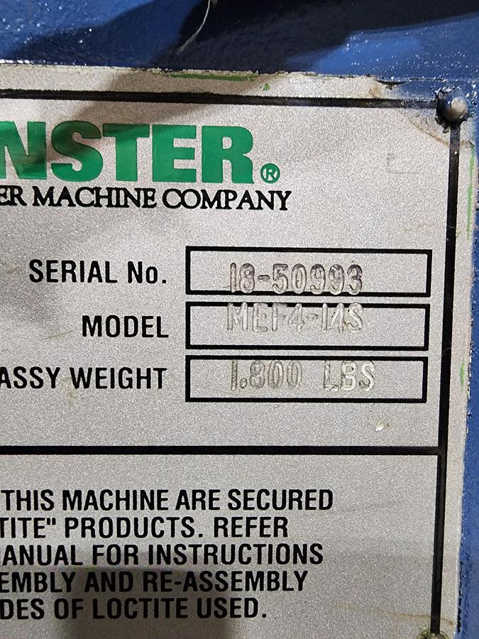 Used MINSTER MODEL MEF4-14S FEEDER