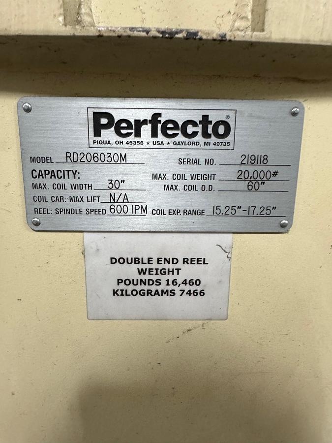 Used 20,000 LB PERFECTO DOUBLE END COIL REEL