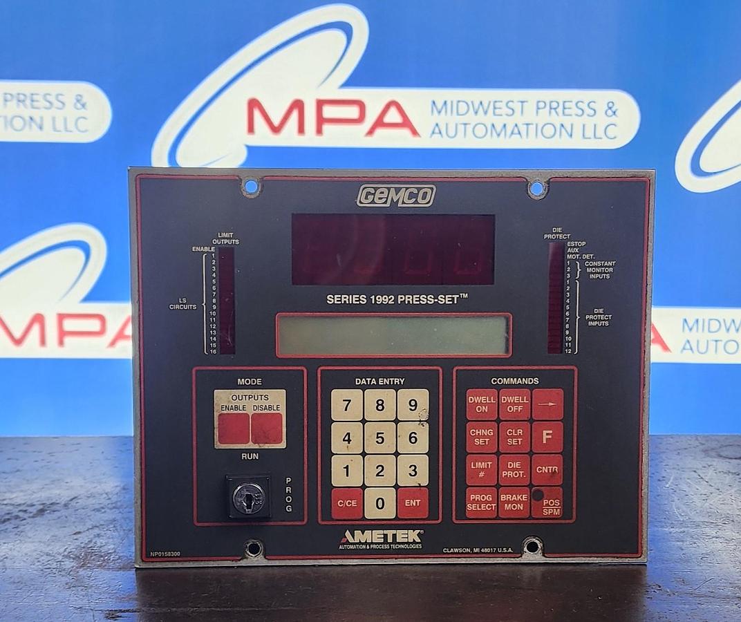 Used Gemco 1992-E-XXX Press-Set Controller