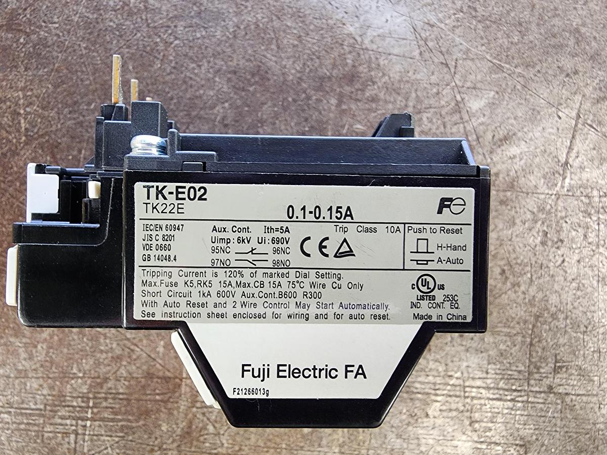 Fuji Electric TK-E02 TK22E 0.1-0.15A Thermal Overload Relay