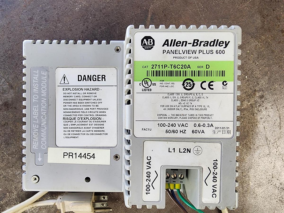 Used Allen-Bradley 2711P-T6C20A Panelview Plus 600