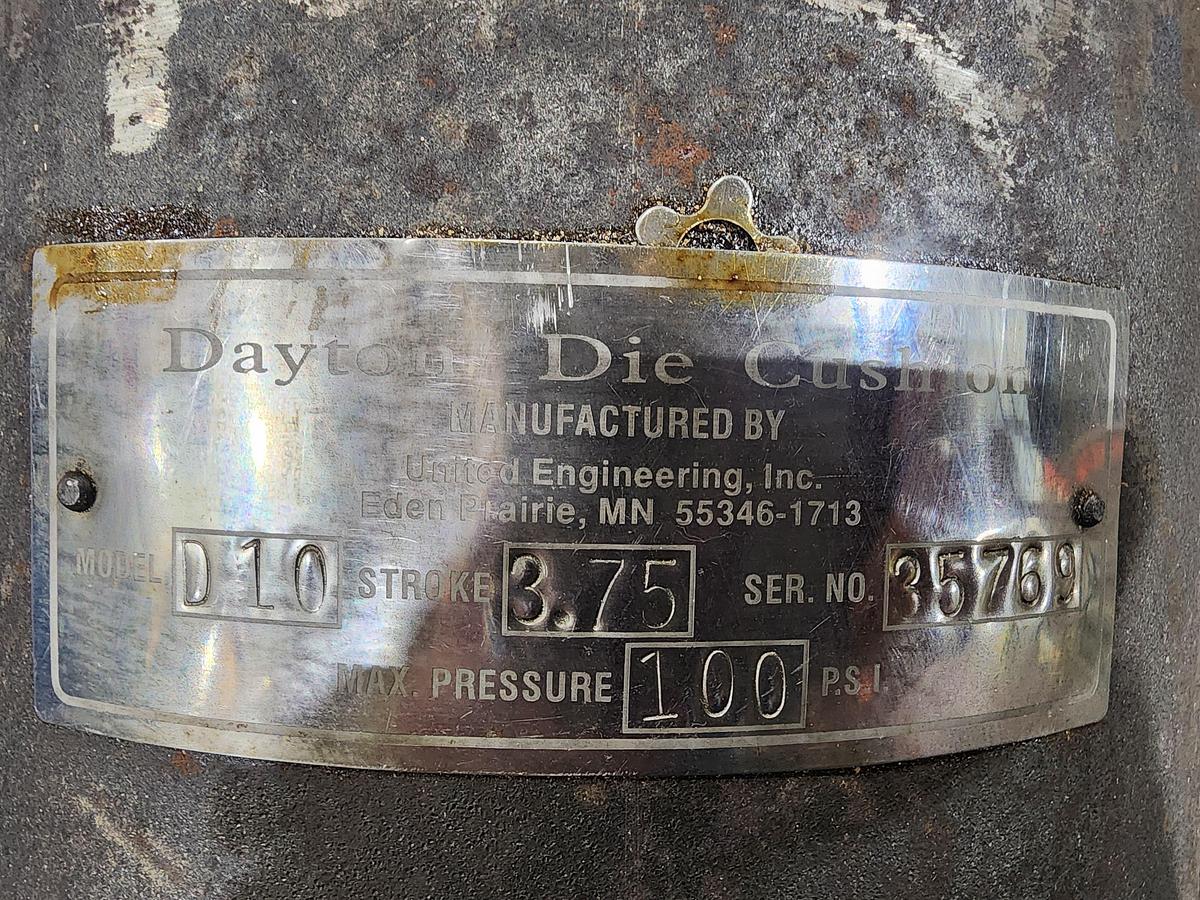 Used Dayton Die Cushion Model: D10 3.75 Stroke 100 Max PSI Die Cushion