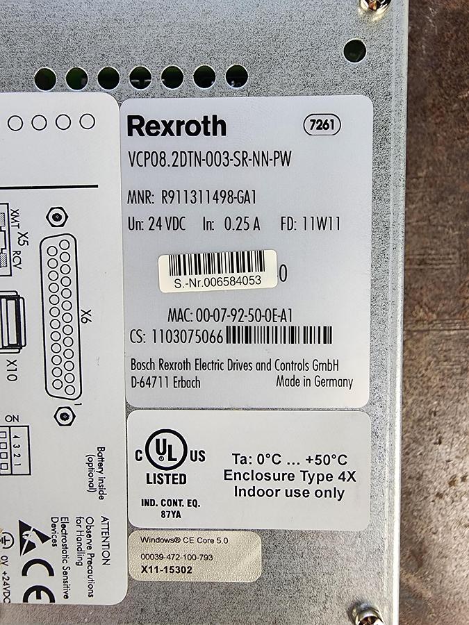 Rexroth VCP08.2DTN-003-SR-NN-PW / R911311498-GA1 IndraControl VCP 08