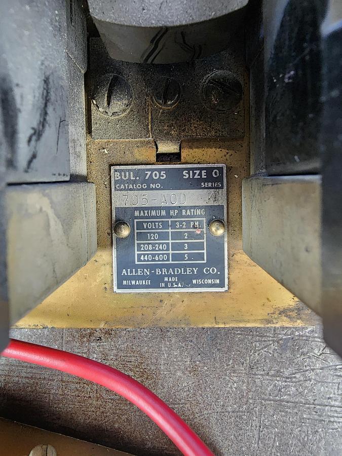 Used Allen-Bradley 705-AOD Size 0 Reversing Starter 705-A0D