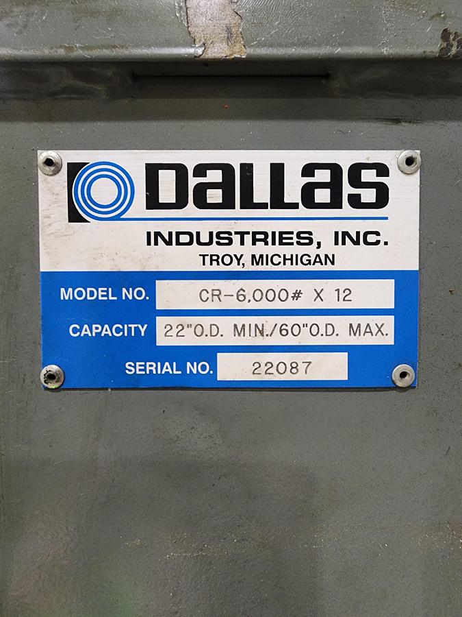 Used 12" x 6,000 LB DALLAS COIL REEL