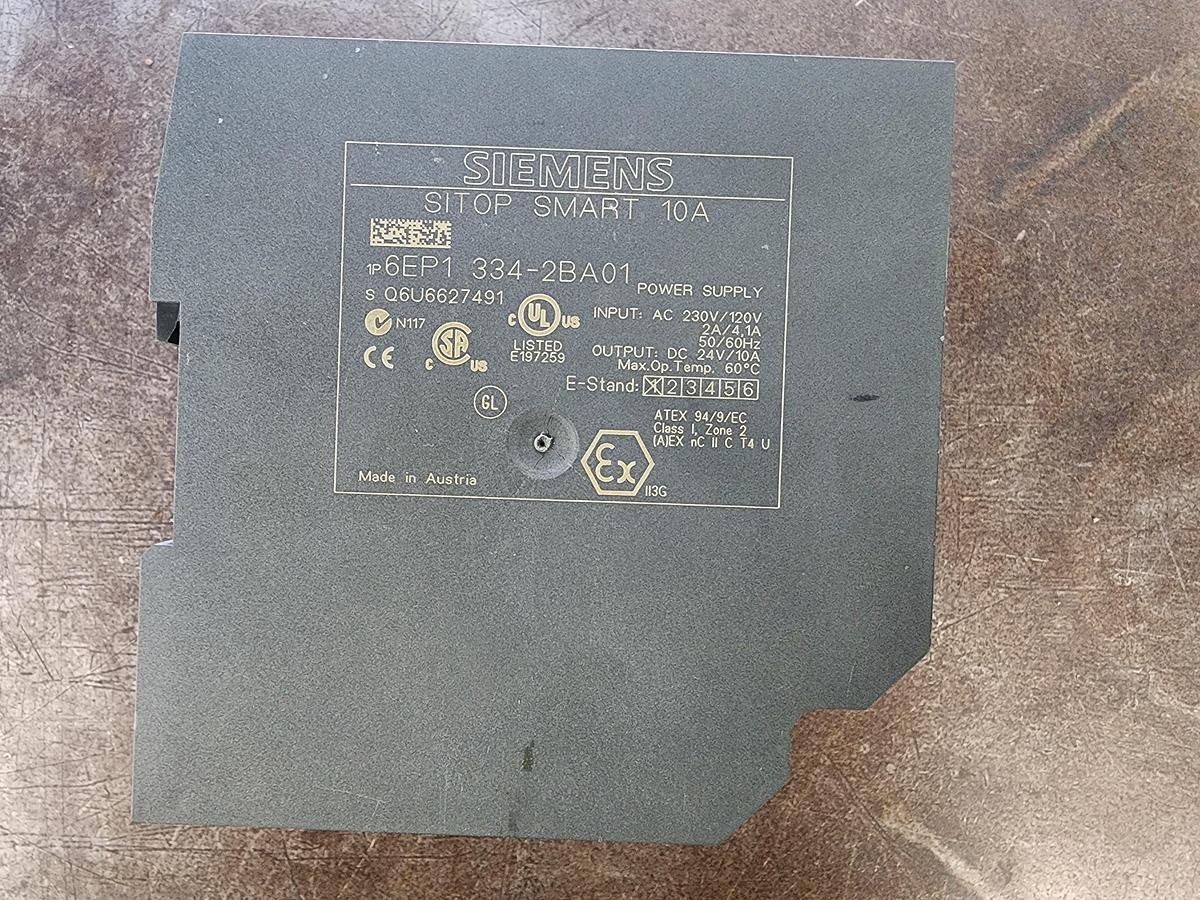 Used Siemens 6EP1 334-2BA01 Sitop Smart 10A Power Supply
