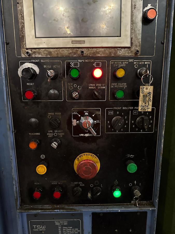 Used 2012 AIDA TMX-S2-1200 STRAIGHT SIDE PRESS w/COILTECH FEED LINE