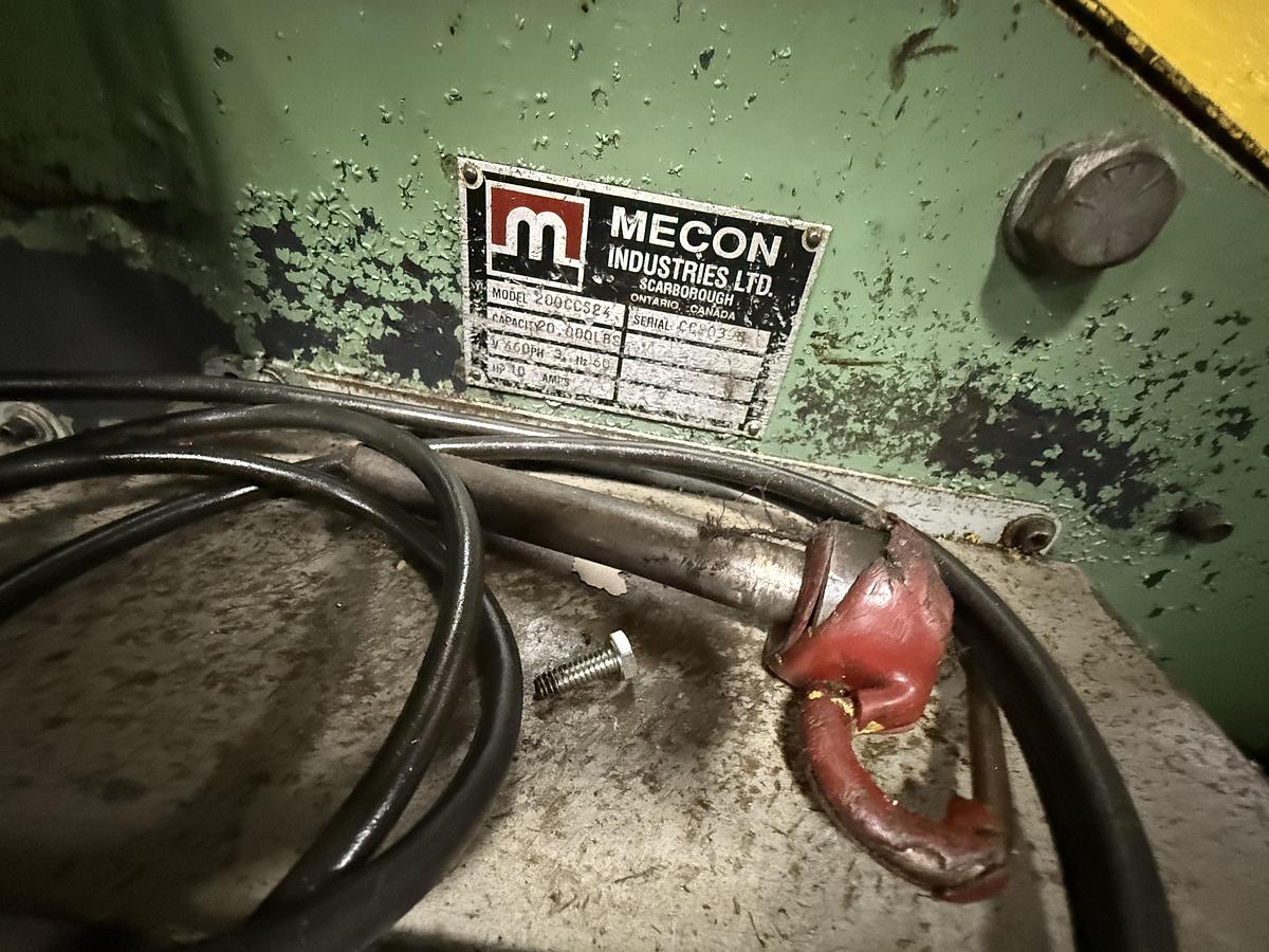 Used 24" WIDE x 20,000 LB MECON CRADLE STRAIGHTENER
