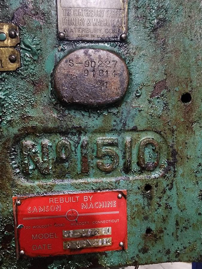 Used WATERBURY FARREL MODEL 1510 EYELET & TRANSFER PRESS