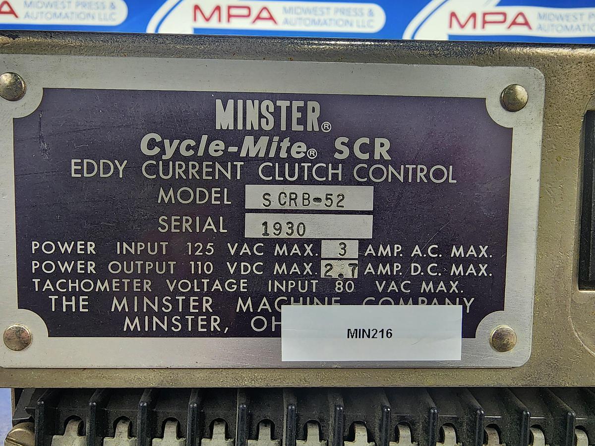 Used MINSTER SCRB-52 Eddy Current Clutch Control
