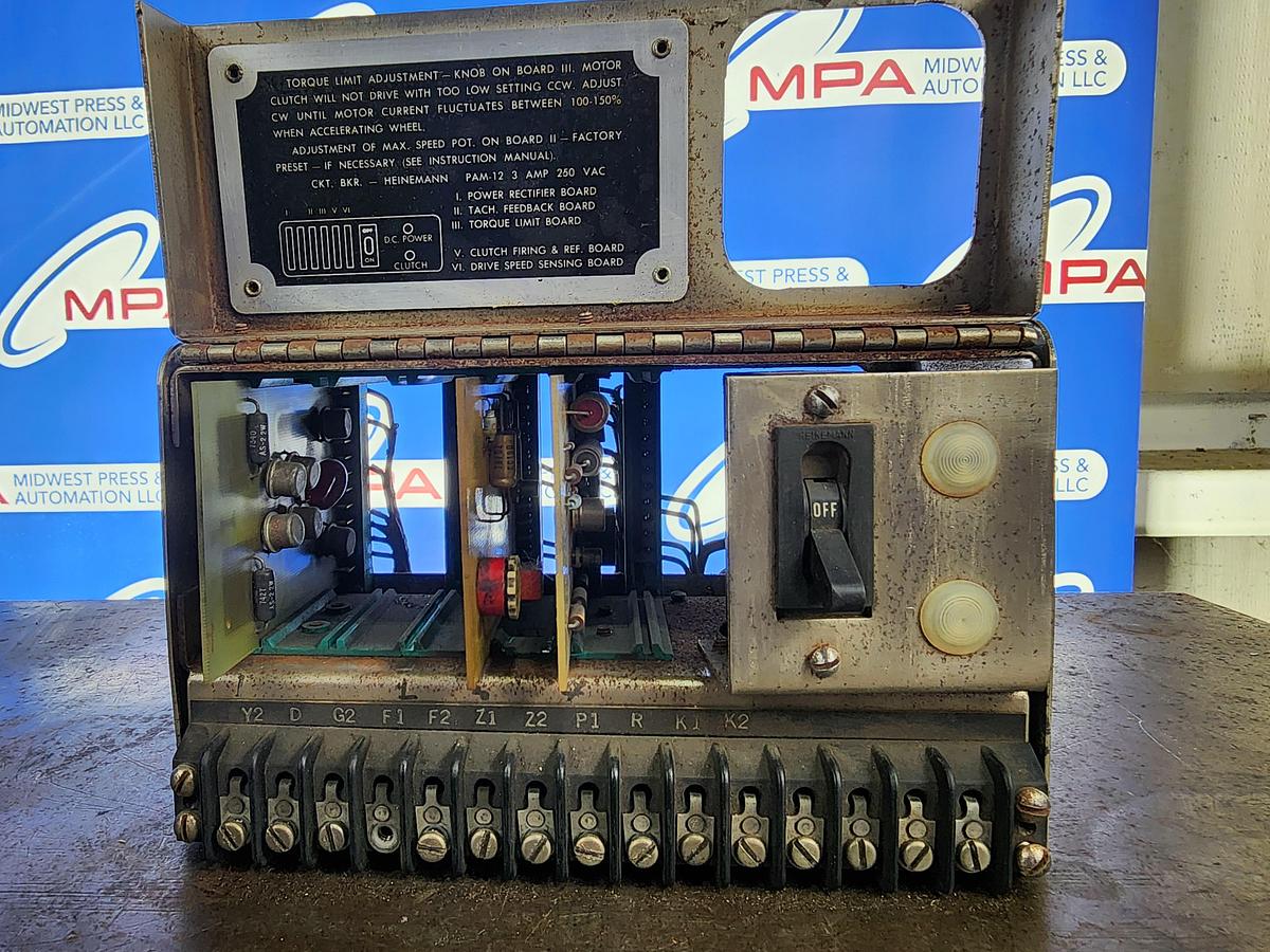 Used MINSTER SCRB-52 Eddy Current Clutch Control