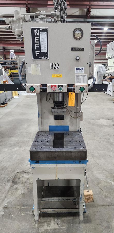 Used 1990 25 TON NEFF HYDRAULIC GAP FRAME PRESS