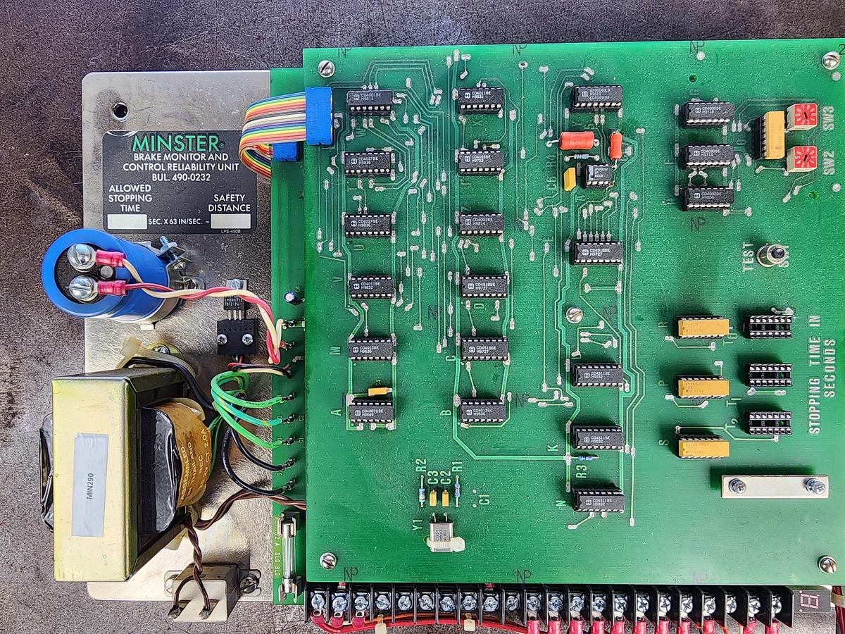 Used MINSTER 490-0232 Brake Monitor And Control Reliability Unit