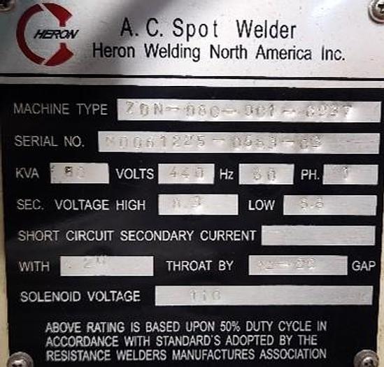 Used HERON SPOTWELDING UNIT
